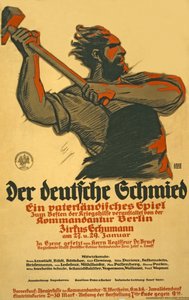 Poster Announcing a Play in Aid of German War Aid, c.1914-18